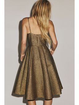 H&M - Women Gold Circle-Skirt Strappy Dress