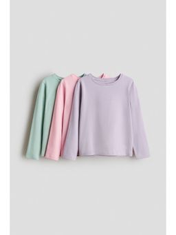 H&M - Girls Green 3-Pack Long-Sleeved Tops