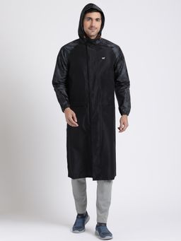 WILDCRAFT - Men Black Polyester Colorblock Rain Coat