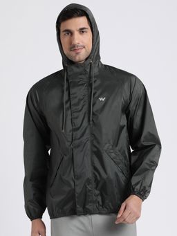WILDCRAFT - Men Olive Polyester Solid Rain Jacket