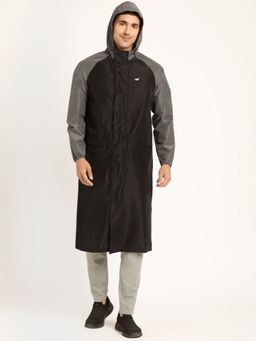 WILDCRAFT - Men Black Polyester Colorblock Rain Coat
