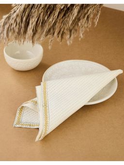Fabindia - Off White Cotton Tastir Printed Napkin