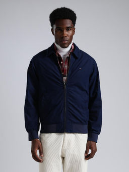 Tommy Hilfiger - Solid Navy Blue Regular Fit Cotton Jacket