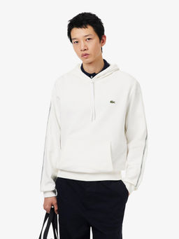 Lacoste - White Stripe Zipped Hoodie
