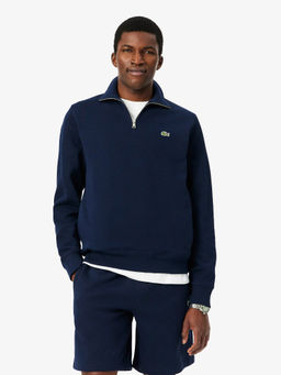 Lacoste - Blue Zip-Up Interlock Sweatshirt