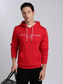 Tommy Hilfiger - Men Red Regular Fit Cotton Sweatshirt