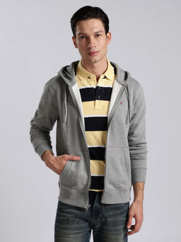 Tommy Hilfiger - Grey Red Regular Fit Cotton Jacket