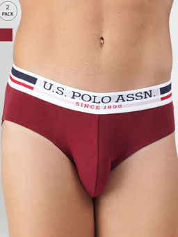 U.S. POLO ASSN. - Pure Cotton Solid I006 Briefs (Pack of 2)