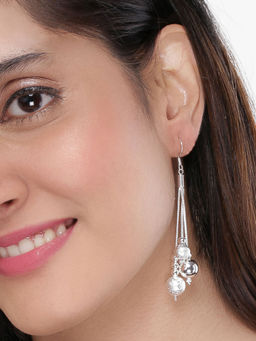 Yellow Chimes - Silver Toned Dangler Earrings