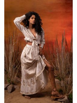 LABEL REYYA - Floral Afro Skirt Set (Set of 2)