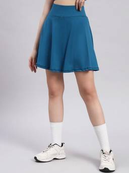 Label nyc apparel - Teal Women High-Rise Mini Skorts with Attached Inner Shorts