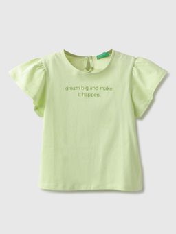 United Colors of Benetton - Green Regular Fit Round Neck Embroidered Top