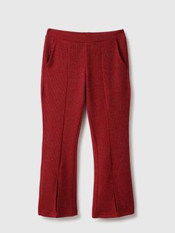 United Colors of Benetton - Maroon Solid Regular Fit Trouser