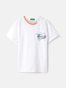 United Colors of Benetton - White Regular Round Neck Graphic Print T-Shirt