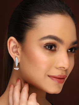 Priyaasi - Tribal White Pearls Drop Earrings- Set of 2