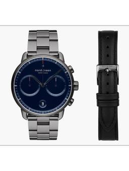 Nordgreen - Pioneer Gift Set- Navy Dial - 3-Link-42mm - Gun Metal-PI42GM3LGUNALEBL
