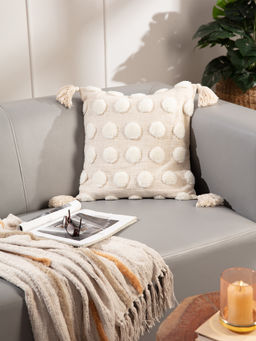 Twig & Twine - Vivid Cotton Polka Ecru Cushion Cover