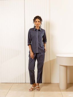 UNIMODA - Urban Denim Oxford Blue Tagaiwork Co-Ord Set