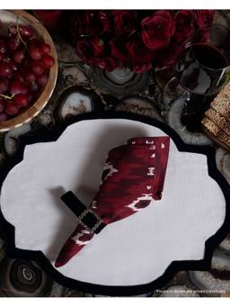 The Living Edit - Maroon Aurum Ikat Napkin