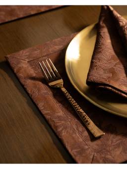 The Living Edit - Brown Cafe Jacquard Placemat