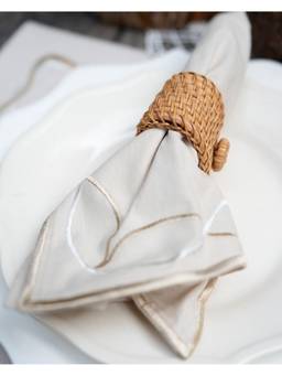 The Living Edit - White Linear Loop Napkin