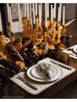 The Living Edit - Beige Oxford Stripe Placemat