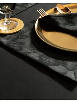 The Living Edit - Black Nocturne Fleur Placemat (Pack of 4)