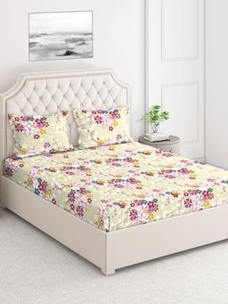 Layers - Marigold 144 TC King Bedsheet -Beige