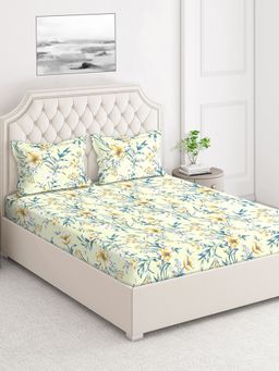 Layers - Marigold 144 TC King Bedsheet -Yellow