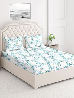 Layers - Marigold 144 TC King Bedsheet -Blue