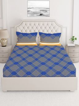 Layers - Lombardy 144 TC Double Bedsheet -Blue