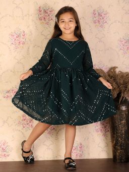 Vastramay - Girls Green Ethnic Dress