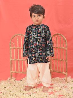 Vastramay - Infant Boys Blue Rayon Kurta Patiala (Set of 2)