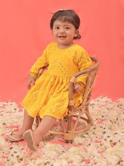 Vastramay - Girls Yellow Ethnic Dress