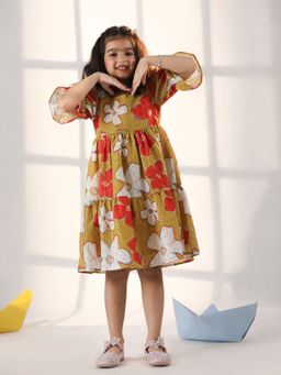 Vastramay - Girls Mustard Dress