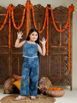Vastramay - Girls Indigo Blue Co Ord (Set of 2)