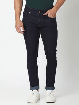 Spykar - Raw Blue Cotton Slim Fit Tapered Length Jeans for Men (kano)