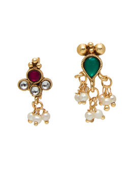 Azai by Nykaa Fashion - Combo of 2 Nose Pins ( Green and Pink)