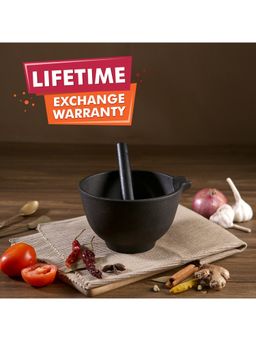 Wonderchef - Forza Pre-Seasoned Cast-Iron Mortar and Pestle