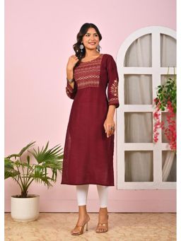 Autumnlane - Sarvari Maroon Embroidered Kurta