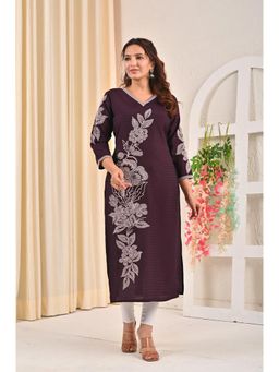 Autumnlane - Sarvari Wine Embroidered Kurta