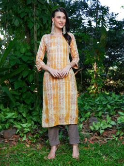 FASHOR - Ethnic Printed Straight Fit Kurta - Multi