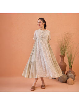 Taro India - Mossy Mist Beige Midi Dress