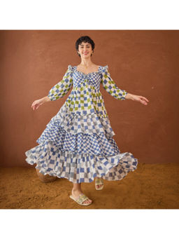 Taro India - Azure Mosaic Maxi Dress