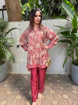 Ishnya - Red Printed Co-Ord (Set of 2)