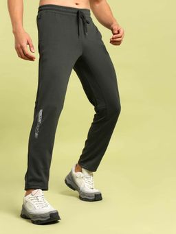 Technosport - Men Green Solid Slim Fit Sports Trackpant