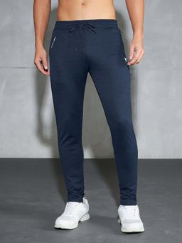 Technosport - Men Melange Navy Blue Slim Fit Sports Trackpant