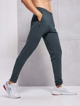 Technosport - Men Grey Solid Slim Fit Sports Trackpant