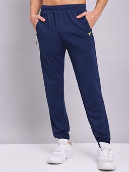 Technosport - Men Navy Blue Solid Slim Fit Sports Trackpant