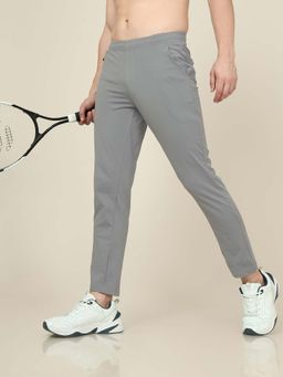 Technosport - Men Grey Solid Relax Fit Sports Trackpant